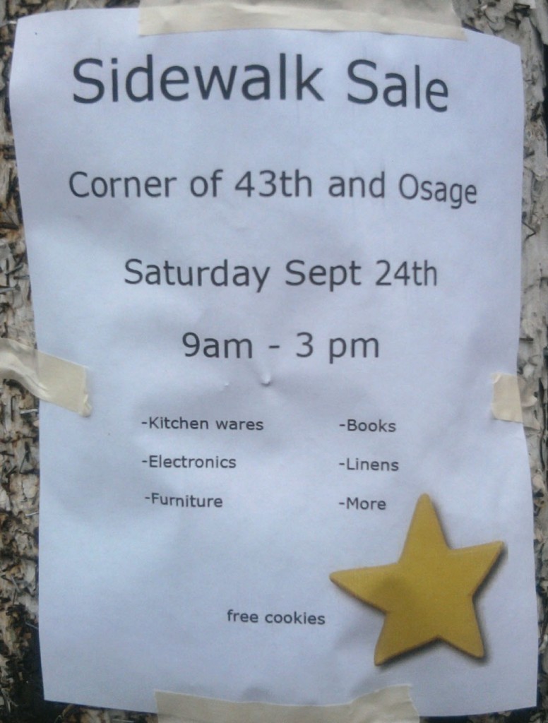 Sidewalk sale flyer