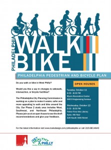 Public meetings on biking in West Philly flyer