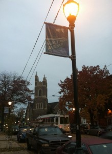 Baltimore Avenue at night.