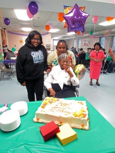 Ms. Hills with Bridgette and great granddaughter, Tavonna Jones.