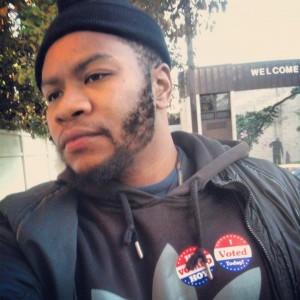Murder victim Anthony Fletcher Jr. pictured here on Election Day, 2012 from his Facebook page.