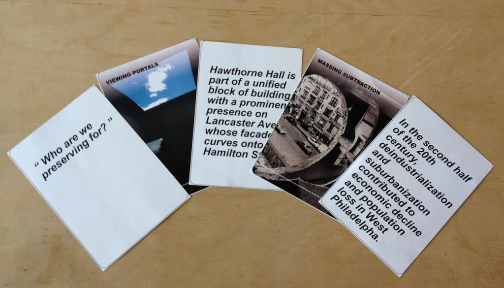"Gray Area" cards a meant to start a frank discussion about historic preservation.