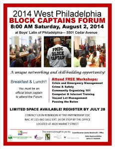 block captains forum flyer
